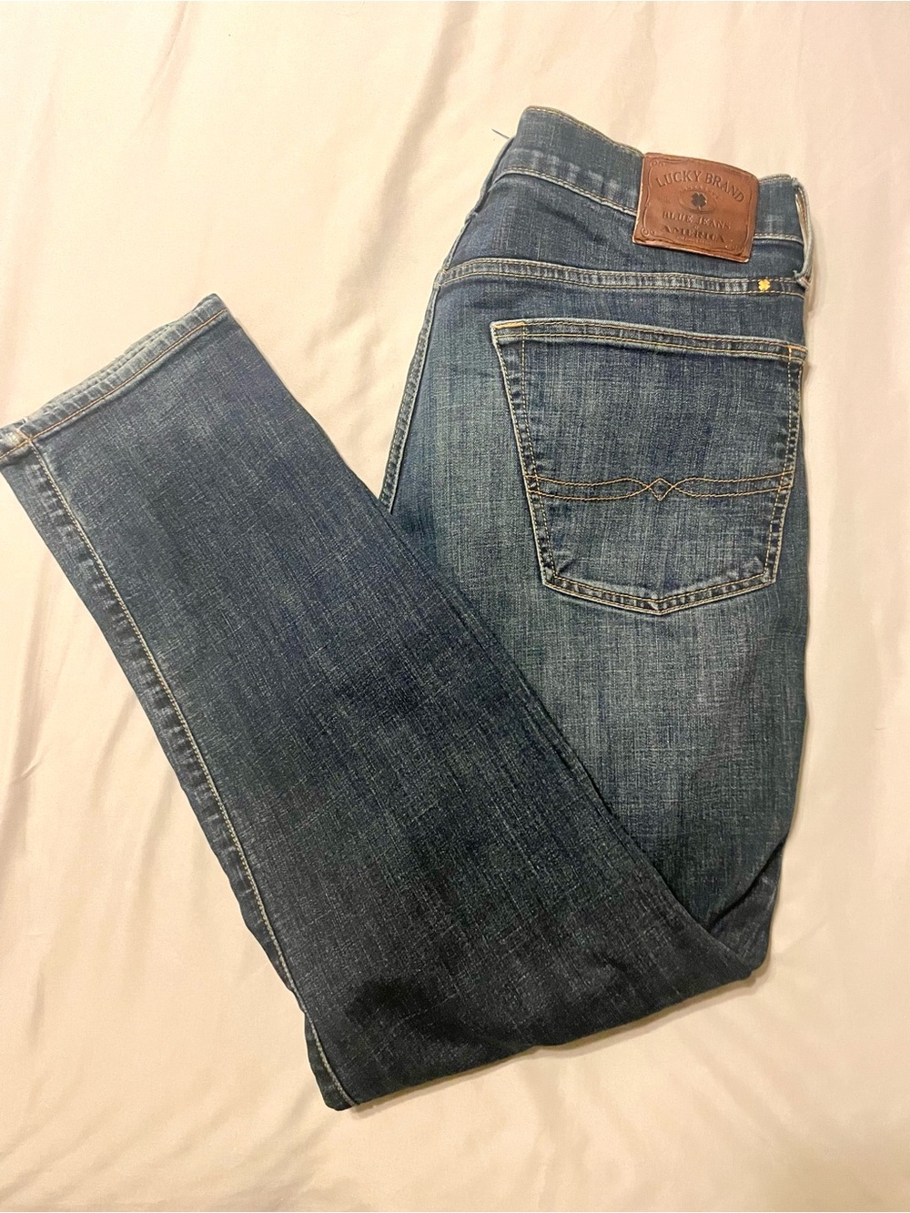 Lucky Brand Medium-Dark Blue Slim Straight Jeans